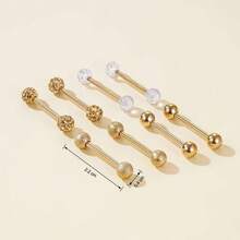 4 Pairs Stainless Steel Assorted Stud Earrings Set For Women