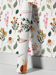 Wildflower Wallpaper Peel & Stick Botanical Bathroom Wallpaper Vintage Herb Watercolor Flower Wallpaper Self Adhesive FloralWallpaper Wall Paper Wall Stickers Room Decor Wall Decor Kitchen Bedroom Living Room Decor