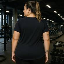 Plus Size Sports Tees & Tanks - 黑色 - 查看 4