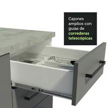 Kit gabinete bajo almacenamiento para garaje Madesa color blanco y gris mueble organizador robusto puertas compartimentos múltiples fácil armado ideal herramientas accesorios espacio ordenado - Blanco y Gris - Ver 7