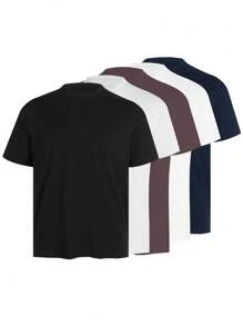 Blueplus Men's Classic Cotton T-Shirt, 220g Weight, 100% Cotton, Comfortable To Wear, Very Suitable For Running, Leisure Or Outdoor Entertainment, 1PC  Versatile Cotton Solid Color Short-Sleeved | Skin-Friendly And Comfortable Holiday Gift, A Certain Thickness Is Suitable For Summer T-Shirts, Holiday Gifts.