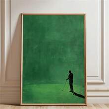 1 Pc Minimalist Golf Wall Art, Men Golf Canvas Print, Golfers Club Painting, Vintage Sports Men Poster, Modern Vintage Sports Painting Wall Art, Soft Green Artwork Modern Living Room Bedroom Office Frameless Decorative Painting - Multicolor - View 9