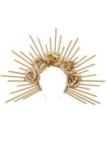 1 Pezzo di Fascia per Capelli a Corona da Donna, Fascia per Capelli da Dea, Fascia per Capelli da Sole (Con Sei Stili tra Cui Scegliere) Adatta per Feste, Fotografia, Giochi di Ruolo, Festival, Streetwear Regale, Esibizioni sul Palco Fotografico, Accessori Cosplay per Ognissanti