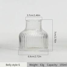 1 pezzo Vaso di lusso decorativo a righe, vaso idroponico in vetro per fiori freschi come rose, adatto per il soggiorno, senza fiori inclusi