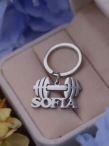 Portachiavi personalizzato a forma di manubrio da palestra, portachiavi unisex personalizzato con bilanciere per bodybuilding, regalo in acciaio inossidabile a forma di manubrio da fitness, adatto per Natale, Festa della Mamma, anniversario, forniture scolastiche, regali per insegnanti, università, colleghi, camere da letto, insegnanti, ragazzi e ragazze, adolescenti, studenti di scuola media, studenti delle superiori, studenti universitari, matricole, studenti del secondo anno, studenti più giovani