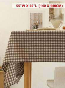 1pc Vintage Checkered Tablecloth, Skin-Friendly And Absorbent, Reusable For Weddings, Valentine's Day, Parties, Dining Rooms, Living Rooms, And Daily Decor