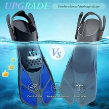 JoyMaySun 1 Pair Adjustable Buckle Open Heel Short Light Diving Fins, Convenient For Men & Women Travel Size, Suitable For Swimming, Snorkeling, Scuba Diving - Green - View 6
