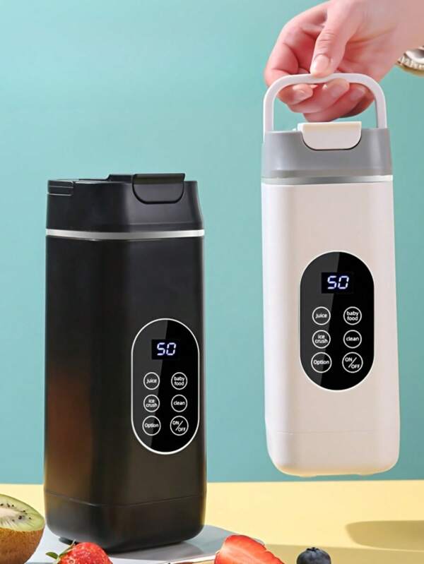 Portable USB Charging Blender With LED Display Juicer, Portable Small Charging Juice Cup, 12 Blades, Easy To Ice, Inner Pot, Cold Insulation Suitable For Fruit And Vegetable Drinks