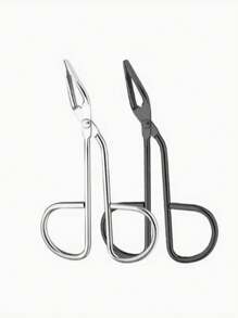 1/2PCS Alloy Curved Eyebrow Tweezers, Scissors And Tweezers Facial Hair Eyebrow Removal Tool, Suitable For Both Men And Women