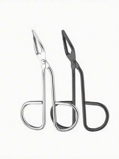 1/2PCS Pinças de sobrancelha curvas de liga, tesouras e pinças, ferramenta de remoção de pelos faciais, adequada para homens e mulheres