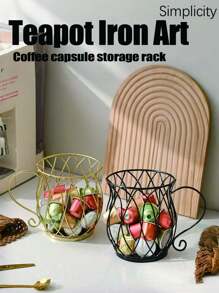 1 pezzo Portaoggetti da tè color oro, supporto decorativo per la casa per snack, caramelle, adatto per ufficio, tavolino da caffè per il soggiorno con articoli preconfezionati come foglie di tè, capsule di caffè, caramelle (non include nessun prodotto alimentare, solo il portaoggetti)