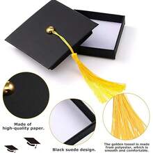 2 件毕业礼盒带流苏毕业帽盒女士男士礼品包装装饰盒礼物大学毕业生高中派对礼品用品