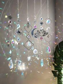 1 件/6 件，银水晶装饰吊坠，太阳捕手，家庭卧室、客厅和阳台装饰品，窗户聚光灯吊坠，婚礼和节日派对装饰 - 彩色 - 查看 5