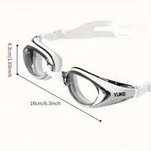 1 Pair Professional High-Definition Anti-Fog Anti-Water Swimming Goggles, Unisex - Comfortable, Replaceable Nose Bridge, White Frame For Clear Vision - Ideal Choice For Swimming