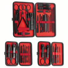 Luxury Manicure And Pedicure Set – Extra Sharp Stainless Steel Nail Clippers, Scissors, Files & Grooming Tools In Stylish Black & Red Case – Professional Nail Care Kit For Men & Women, Travel-Friendly, Perfect Gift For Husband, Boyfriend, Parents, And Valentine's Day