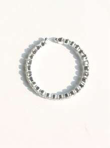 Conjunto de 3 joias elegantes com strass prateados