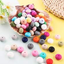40pcs/Set, Bead&Bead Assortment, 14mm Silicone Beads, Abacus Decorative Beads, Suitable For DIY Handmade Bracelets, Bead Pens, Etc - Multicolor - View 2