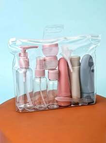 Ensemble de voyage de 11 pièces - Contenants de voyage rechargeables vides pour shampooing, revitalisant, lotion, savon, gel douche et plus, essentiels de voyage