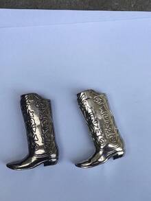 1 件时尚银色牛仔靴形打火机支架 - 适用于 Mini Bic J5，派对和日常使用的完美选择