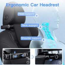 YITUMU Memory Foam Car Neck Pillow For Drivers - Adjustable U-Shaped Headrest With Cervical Support, Comfortable Side Sleeping Pillow For Long Distance Driving, Car Seat Accessories