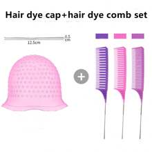 1pc Simple Hair Dyeing Cap Set With Highlighting Needle, Silicone Highlighting Cap & Hair Dyeing Cap,Bonnet,Shower Cap,Hair Products And Accessories For Barber Salon Beauty Travel Essentials