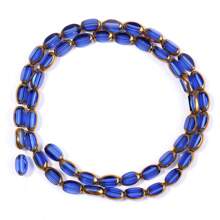 Approx. 45pcs Faceted Oval Crystal Beads With Golden Edge, 4x7mm, Multicolor, Fashion Casual Versatile, Red Color, Handmade DIY Beading, Spacer Beads For Bracelet Necklace Jewelry Making, Wholesale Craft Supplies