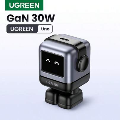 UGREEN RG 30W PD USB C 快速机器人 GaN 充电器 Nexode 电源适配器兼容 16/15 Pro Max Galaxy S25 S24 S23 S22 小米 适用于旅行、办公室、宿舍和家庭
