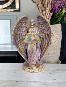 Arcángel Metatron 25 Cm Protección, Resina Metalico - Dorado - Ver 3