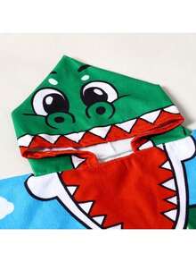 2pcs Kids Boys Hooded Beach Towels, Cartoon Print Soft Microfiber Bath Capes, Suitable For Swimming - Multicolor - View 8