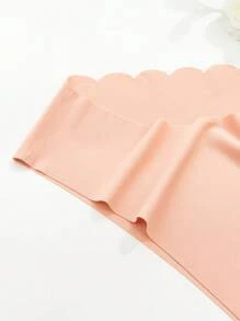 5 piezas de Braguitas de bikini con acabado de puntilla sexy, ropa interior cómoda y transpirable, bragas de unicolor, ropa interior femenina y esenciales de lencería para uso diario