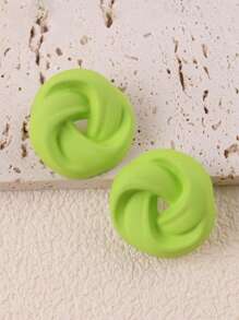 1 Pair Of Geometric Cookie Candy Color Stylish Earrings For Women
