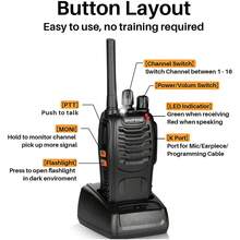 Baofeng 2/4 件宝峰 TH-888S PMR 成人手持双向无线电，便携式对讲机，适合徒步旅行、骑自行车、露营