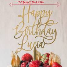 Personalized Acrylic Birthday Cake Topper ,Custom Script Cake Topper Name For Birthdays And Party ,Customizable Gold/Silver Cake Topper ,Custom Name Cake Topper ,Personalized Wedding Cake Topper ,Anniversary Cake ,Couple Cake Topper. - Birthday Cake Tags - View 2