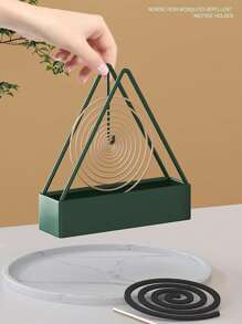 1 pezzo Supporto portaincenso a forma di triangolo per zanzariera, contenitore creativo per uso domestico, bruciatore d'incenso per l'estate
