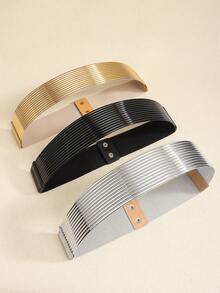 1 Stück neuer Retro Gürtel mit elastischem Bund, vielseitiger Kleid-Schmuck, elegantes dehnbares PVC Taillenband, übertriebenes Urlaubsaccessoire für Sommer, Schule, Herbst, Halloween