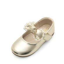 Toddler Girls Dress Shoes Little Girls Mary Janes Ballet Flats - Vàng - Xem 4