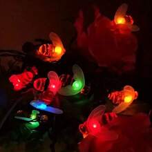 1 Peça Luzes de Corda de Abelha Solar, 20/30/50 LED, Luzes de Corda Impermeáveis para Uso Externo, Luzes de Guirlanda de Jardim a LED, Decoração de Jardim Solar, Luzes Solares Impermeáveis para Pátio, Luzes de Fada Solares para Decoração de Jardim, Quintal, Varanda, Casamento e Festa