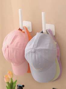 2pcs, Bathroom Traceless Hook, Used To Place Toothbrushes, Cylindrical Toilet Paper, Daily Necessities, A Multifunctional Hook