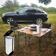 Faltbarer Kunststoff Mülleimer | Einstellbare Höhe tragbarer Müllbeutelhalter | Rechteckiger nicht-elektrischer Außen- und Küchen-Mülleimer | Multifunktionaler erweiterbarer Müllbeutelständer | Geeignet für Autos, Wohnmobile, Küchen, Outdoor-Camping, Picknicks, Partys und ein ideales Geschenk für verschiedene Anlässe