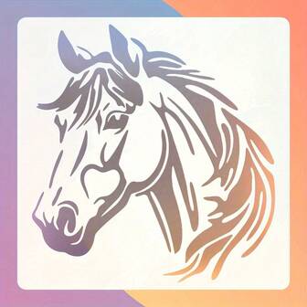 Polyester Stencil Of A Beautiful Horse Outline, Reusable Plastic Art Stencil For Painting, Wooden Signs, Furniture, DIY Crafts, Scrapbooking, Embossing, Wall And Pillow Decoration,Back To School,School Supplies