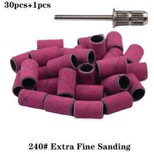 30 件/盒 带金属轴的砂纸带套装 指甲钻头 用于指甲油凝胶死皮老茧去除砂纸带刀 - 彩色 - 查看 10