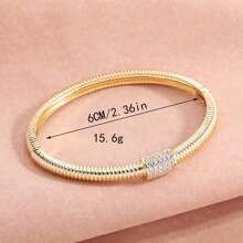Luxurious Sparkling Zirconia Artificial Inlaid Women's Bracelet With Full Copper Plating And 14k Gold, Exquisite And Sparkling Daily Wear Accessories, Making You Stand Out Anywhere