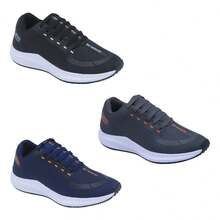 Kit 3 Pairs Of Men's Sports Tennis Shoes For Gym Running-Training Work Comfortable - ĐEN-GRAPHITE-XANH ĐẬM - Xem 1