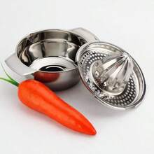 Exprimidor manual de acero inoxidable, exprimidor de frutas, limón y naranja, pequeño y portátil, extractor de jugo por presión manual - Plateado - Ver 4