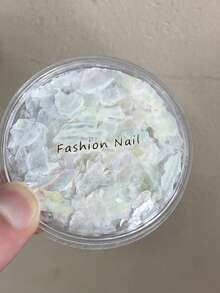 1 盒全新天然贝壳、云母、缎子、丝绸全息指甲贴纸、装饰性美甲配件美甲用品指甲饰品美甲宝石