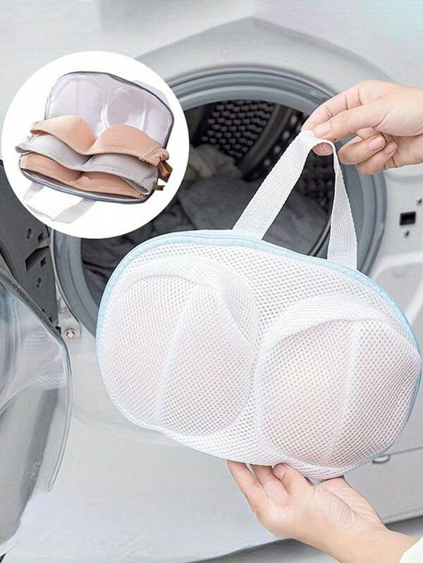 1/2pcs Bra Washing Bags, Laundry Bag, Large Bra Wash Guard Bags For Washing Machine, Fits All Cups, Anti-Deformation Bra Wash Bags, Underwear Bags For Washing (Grey, Blue)