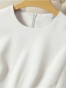 Women's Marrente Party Dress Long Prom Dress With Round NecklineWedding Event Dress, Party Dress, Wedding Guest Dress, Non-Ironing Party Dress S M L - 白色 - 查看 4