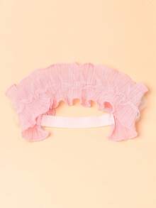 Baby Ruffle Trim Hair Band Love Valentine - Beige - View 10