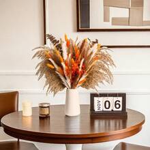 60 件波西米亚草和星空花束 - 非常适合婚礼和家居装饰，以桉树叶和兔尾为特色，非常适合桌面中心装饰和季节性装饰、花园装饰、圣诞装饰、秋季装饰、秋季 - 橘色 - 查看 2