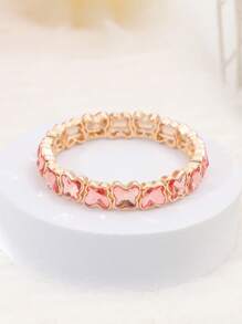 1 pieza Pulsera ajustable chapada en oro de 14K con decoración de mariposa danzante elegante, de moda y versátil